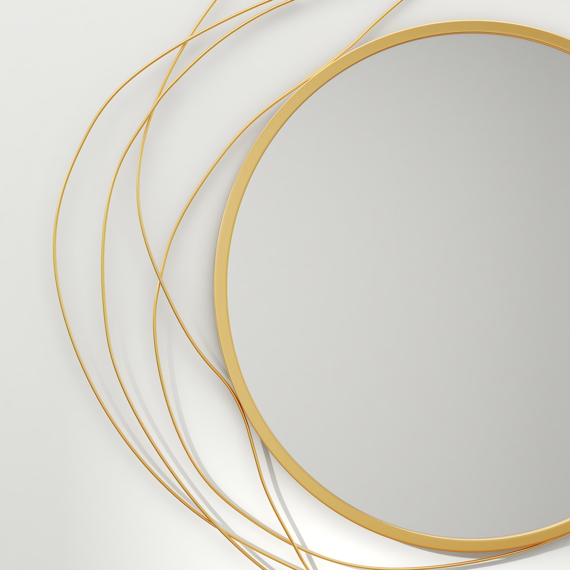 Wanddekoration, runder Wandspiegel, Metallrahmen, ?65 cm, Farbe: Gold