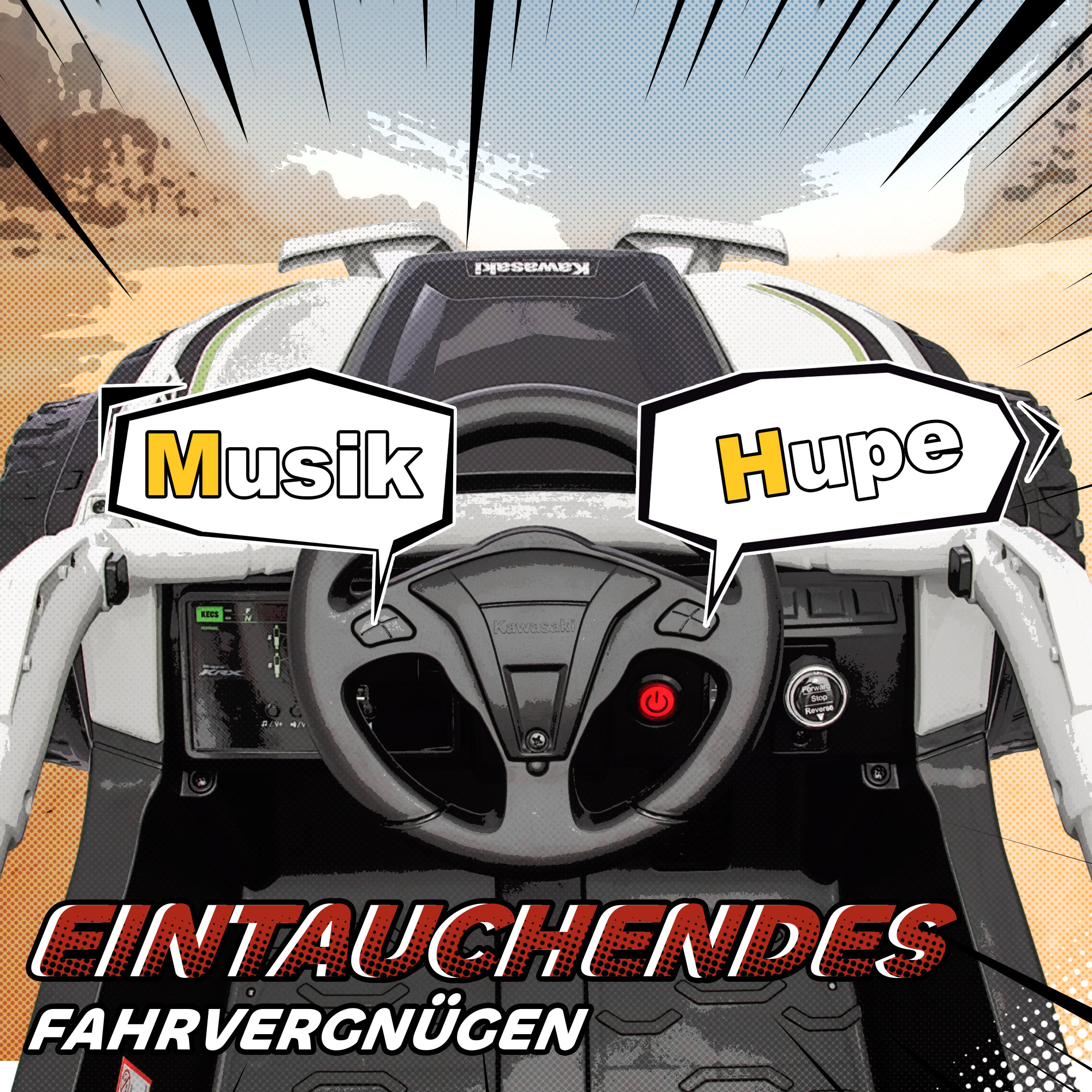 12V Elektrisches Geländefahrzeug für Kinder, Fernbedienung, LED-Lichter, Musik, Hupe, für Kinder von 3-8 Jahren, Grau