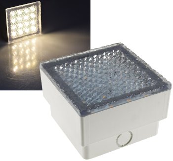 LED Pflasterstein "BRIKX 10" warmweiß, 10x10x7cm, 120lm, IP67, 230V LED Pflasterstein "BRIKX 10" warmweiß, 10x10x7cm, 120lm, IP67, 230V
