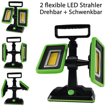 LED Baustrahler mit Akku "BSA-60 duo", 2x30W, 5600lm, 4500K / neutralweiß