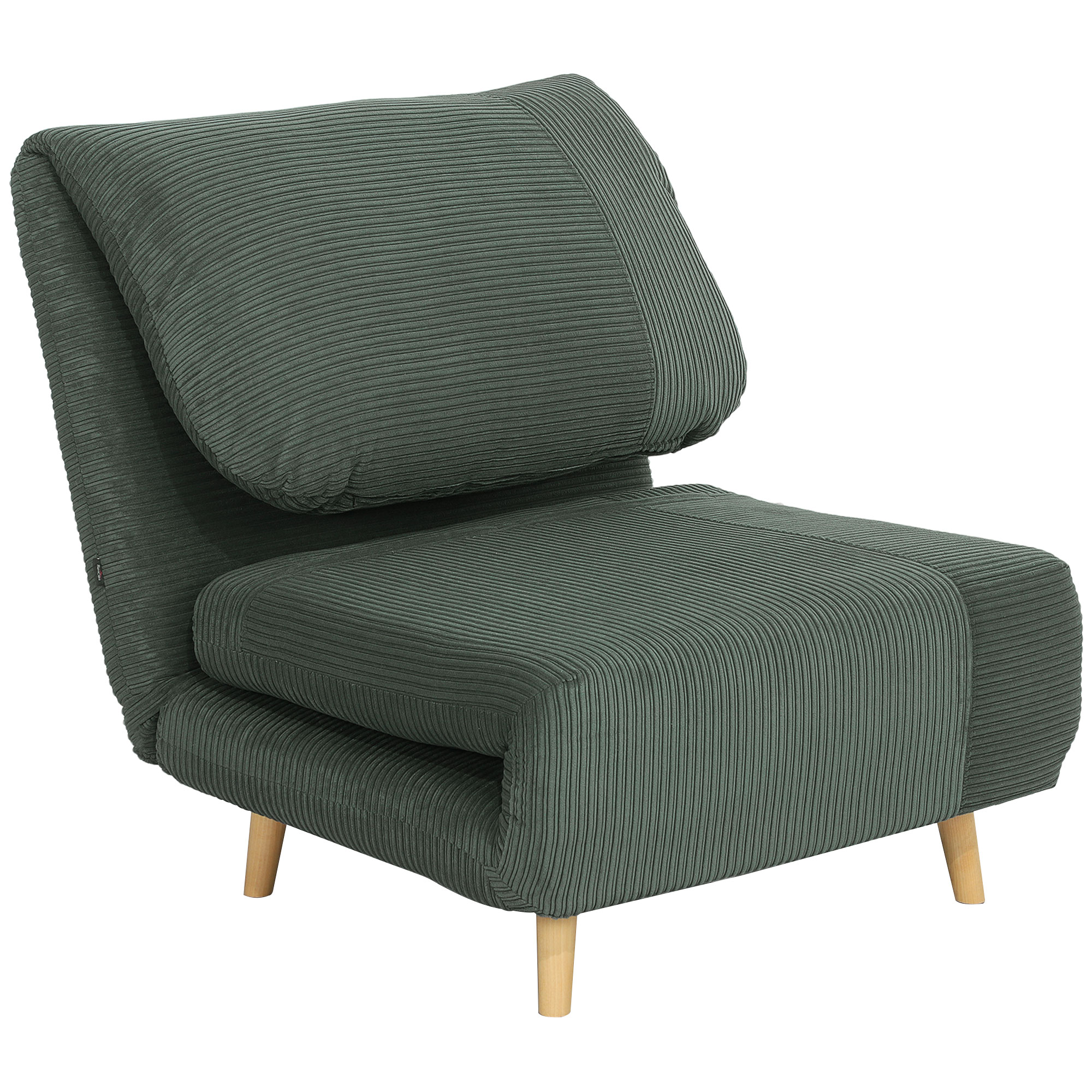 2-in-1 Schlafsessel Gästebett, verstellbare  Kopfstütze Cord-Optik 82 cm x 8 cm x 83 cm Grün