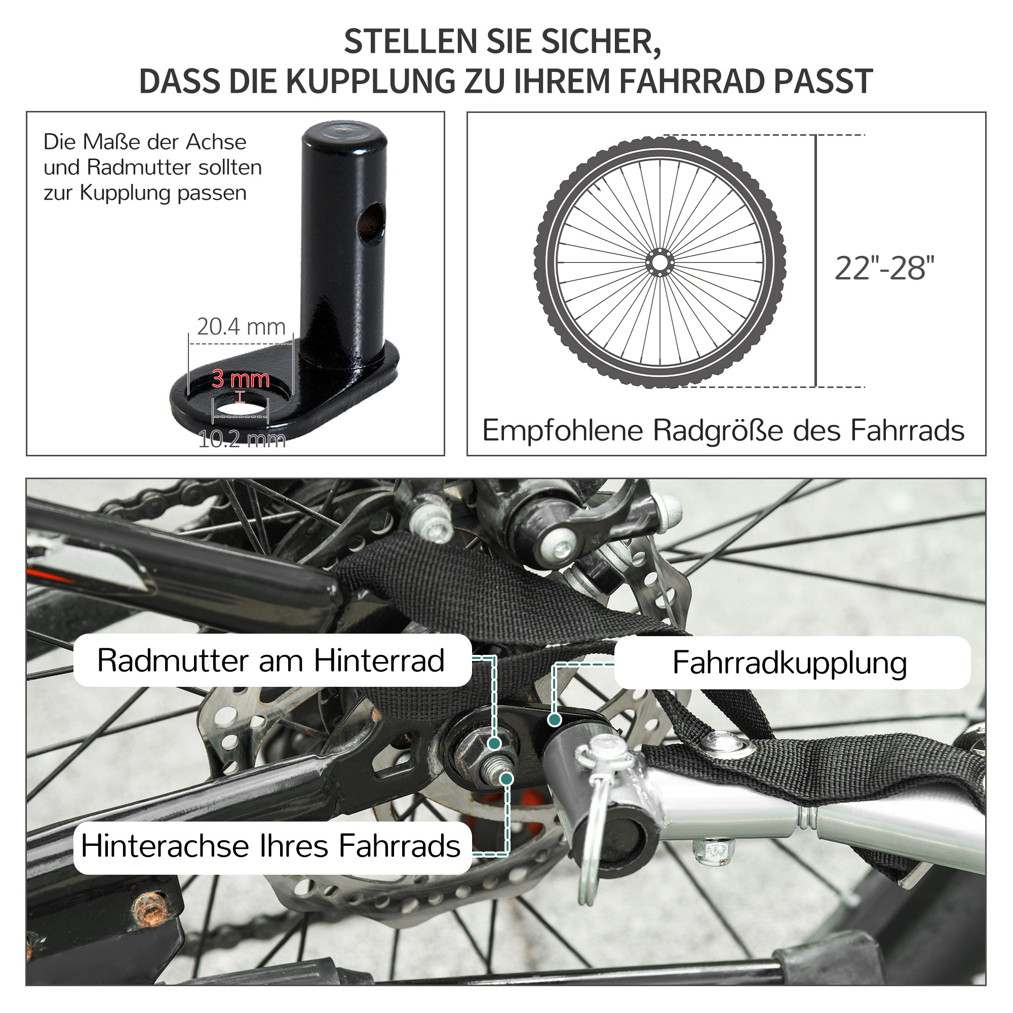 Fahrradanhänger Klappbar Lastenanhänger mit Kupplung,Transportwagen bis 40 kg belastbar, Transportanhänger Anhänger für Fahrrad Handwagen 140 x 88 x 60 cm