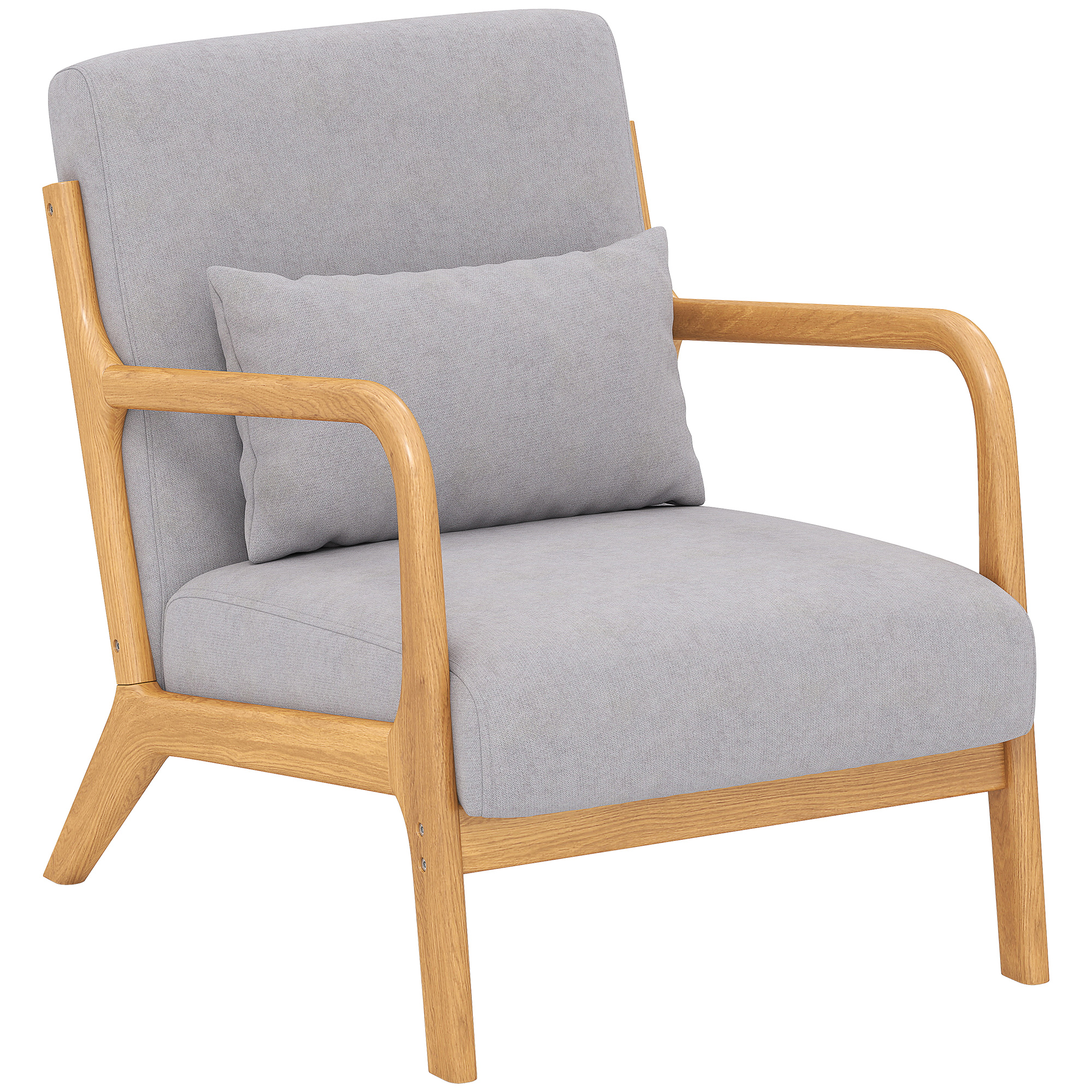 Eleganter Lounge-Sessel mit Holzrahmen und Schaumstoff-Polsterung, Samtoptik, für Wohnzimmer, Schlafzimmer, Grau Eleganter Lounge-Sessel mit Holzrahmen und Schaumstoff-Polsterung, Samtoptik, für Wohnzimmer, Schlafzimmer, Grau