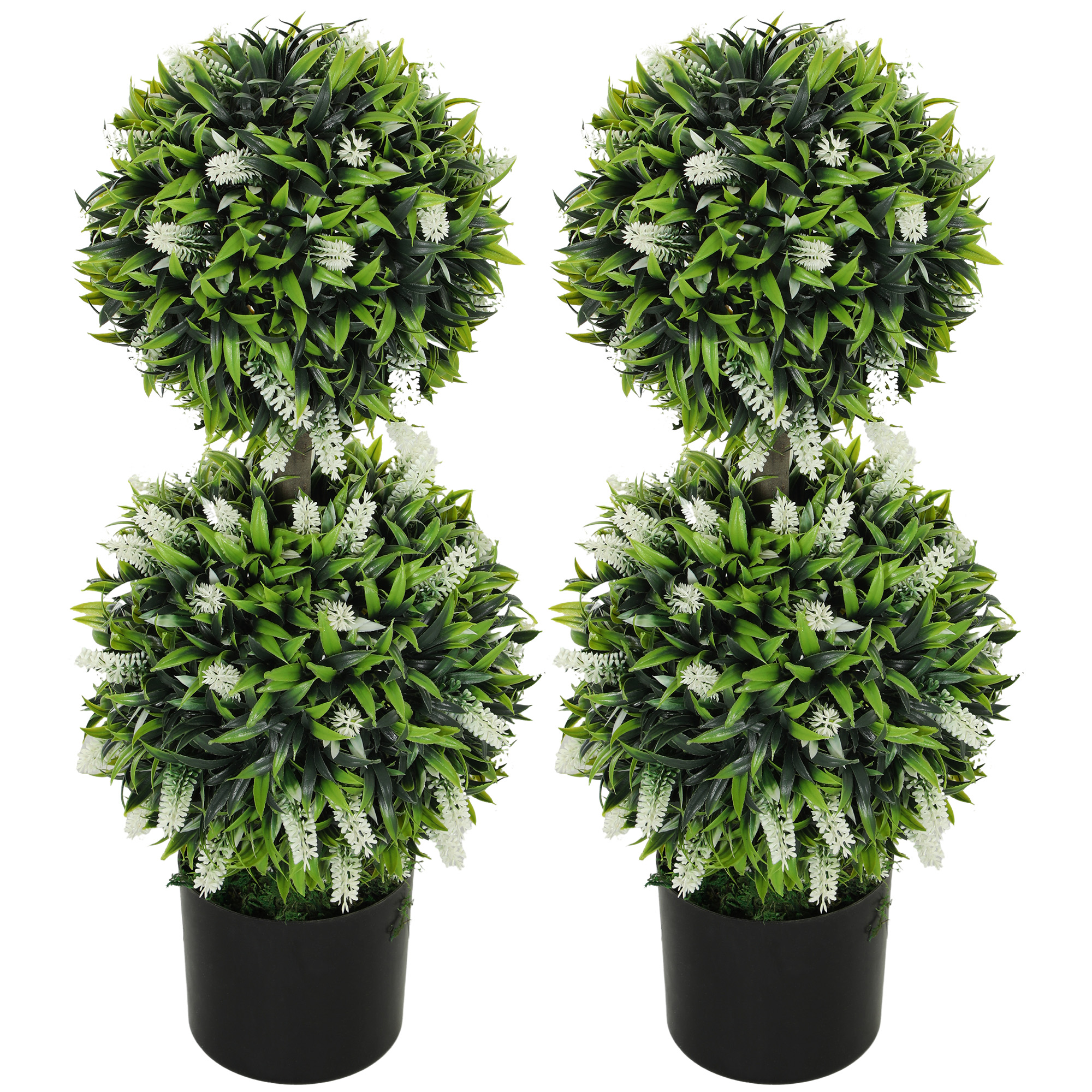 2er-Set Künstliche Pflanzen, UV-beständige Kunstpflanze im Blumentopf, 70 cm Zimmerpflanze für Wohnzimmer, Garten