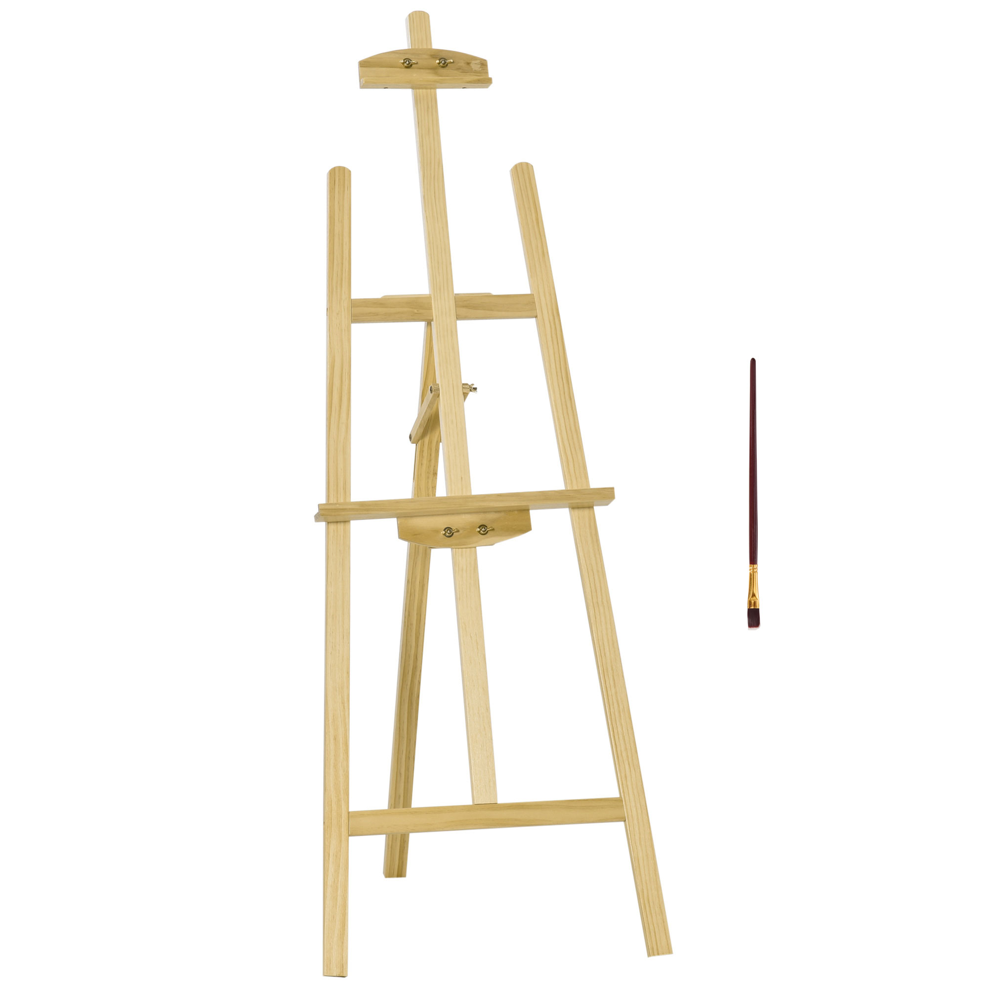 Staffelei Holz 134,5 cm hoch Holzstaffelei für Leinwände bis 108 cm Feldstaffelei Atelierstaffelei für Malerei, Skizze, Hochzeit, Ausstellung Natur