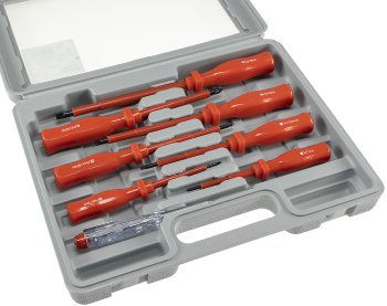 Schraubendreher-Set "KS-8 Elektro", mit Koffer, isolierter Schaft, 8-teilig