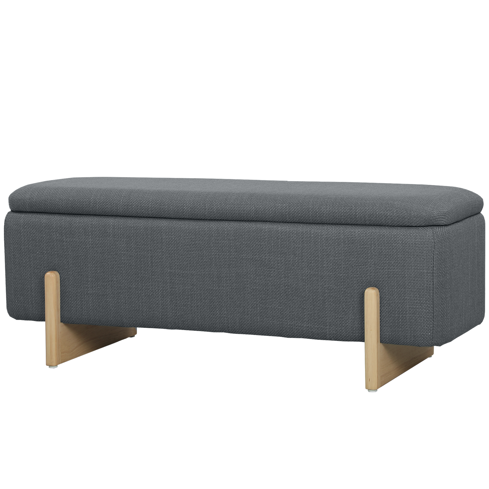 Hocker mit Stauraum, Sitzbank mit Schaumstoffpolsterung, Leinenimitat, 111 x 44 x 44,5 cm, Dunkelgrau Hocker mit Stauraum, Sitzbank mit Schaumstoffpolsterung, Leinenimitat, 111 x 44 x 44,5 cm, Dunkelgrau