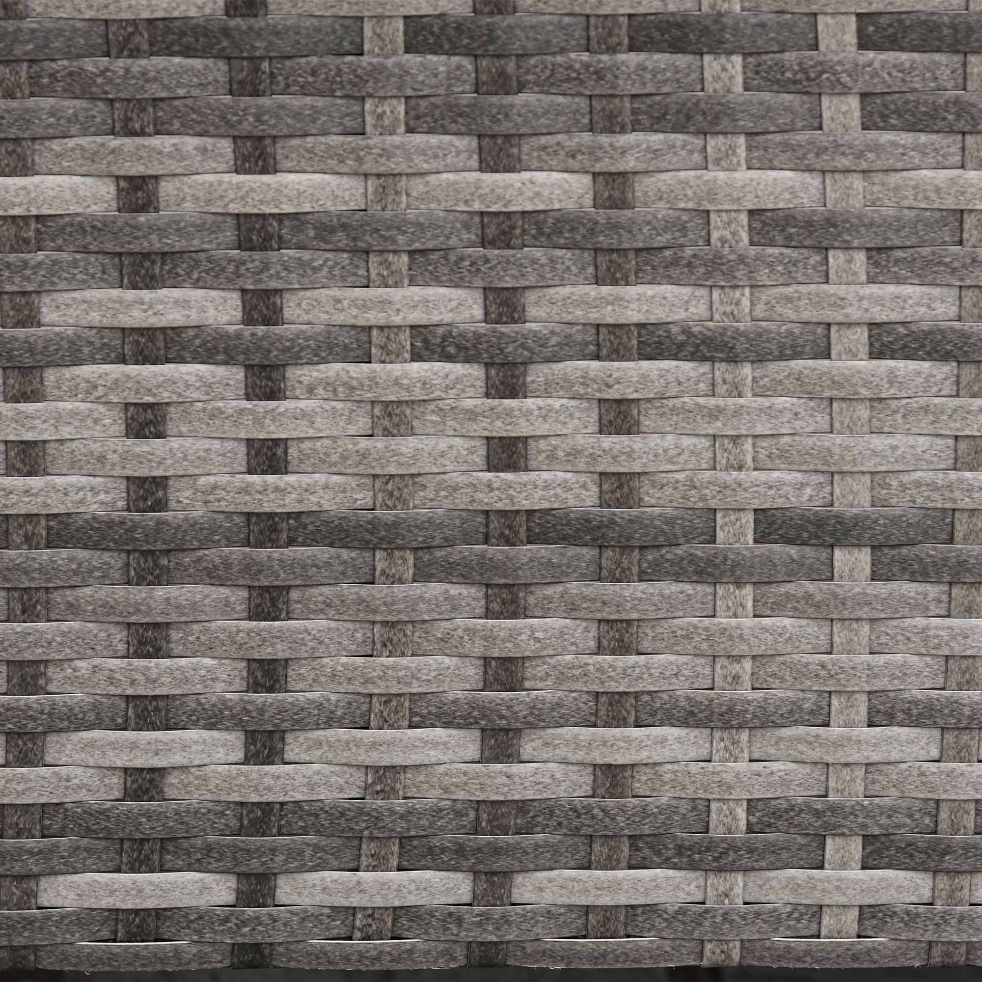 Rattan Sofa mit Kissen, Dreisitzer, Garten Loungesofa, Stahl, Grau, 173 x 68 x 78 cm