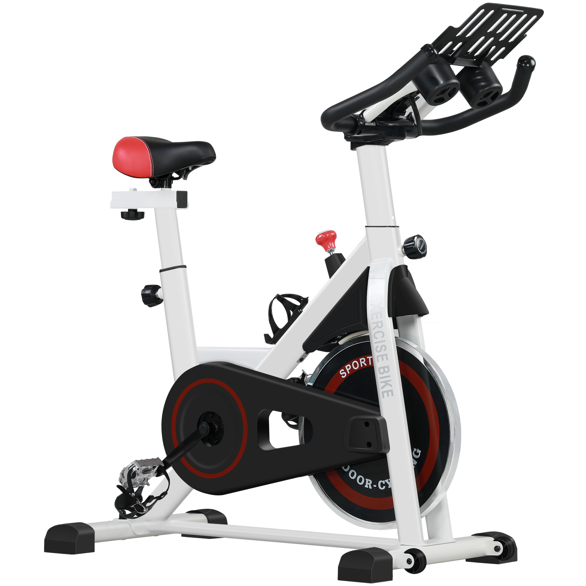 Ergometer, einstellbarer Widerstand, bis 120kg, Stahl, L103xB53xH100-114cm, Weiß/Schwarz