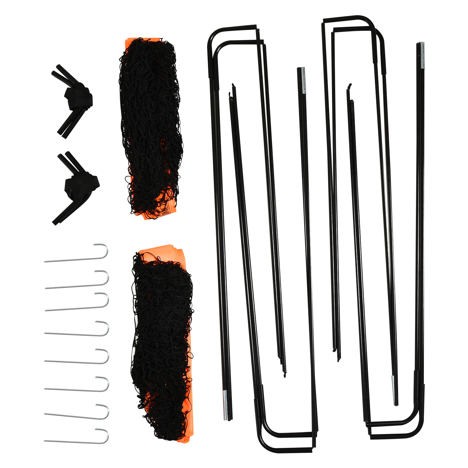 Fußballtor Set, leicht, einfache Montage, Tragetasche, Stahlrohre, 183x90x90 cm, Orange