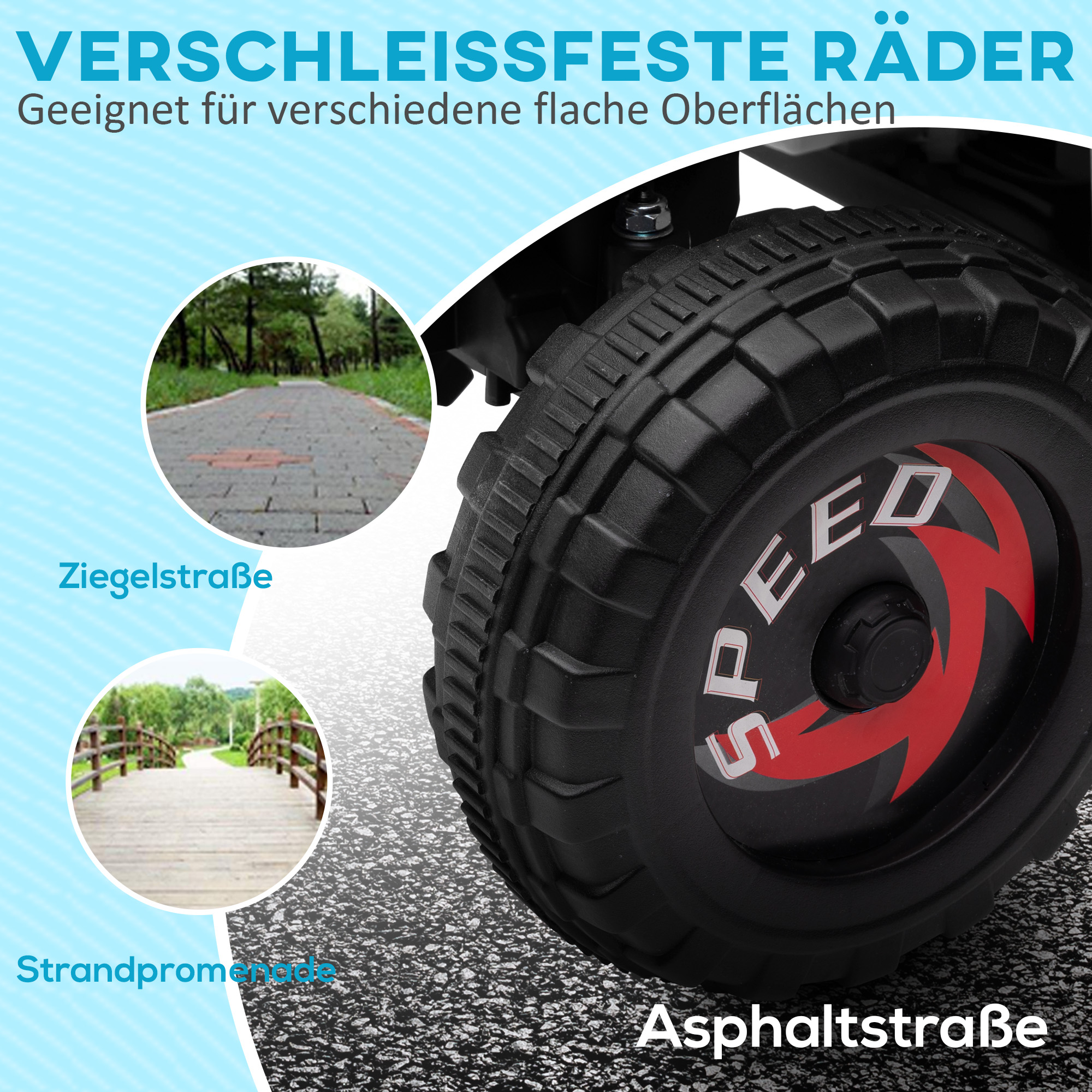 Kinderquad, 2,5 km/h, Vorwärts- & Rückwärtsgang, für 18-36 Monate, Weiß