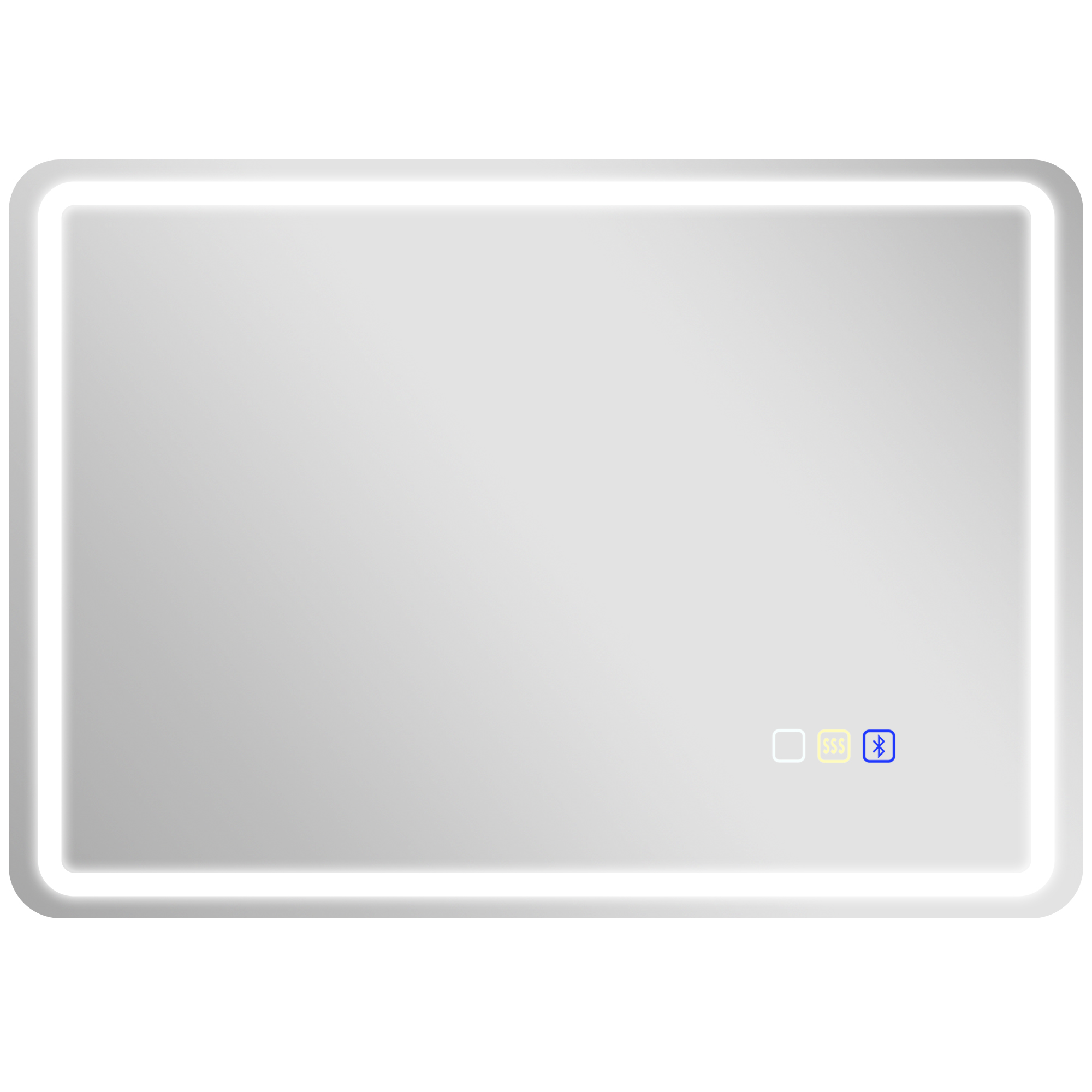 Badezimmerspiegel mit LED-Beleuchtung, Anti-Beschlags-Pad, 3 verstellbare Farben, Silberfarben Badezimmerspiegel mit LED-Beleuchtung, Anti-Beschlags-Pad, 3 verstellbare Farben, Silberfarben