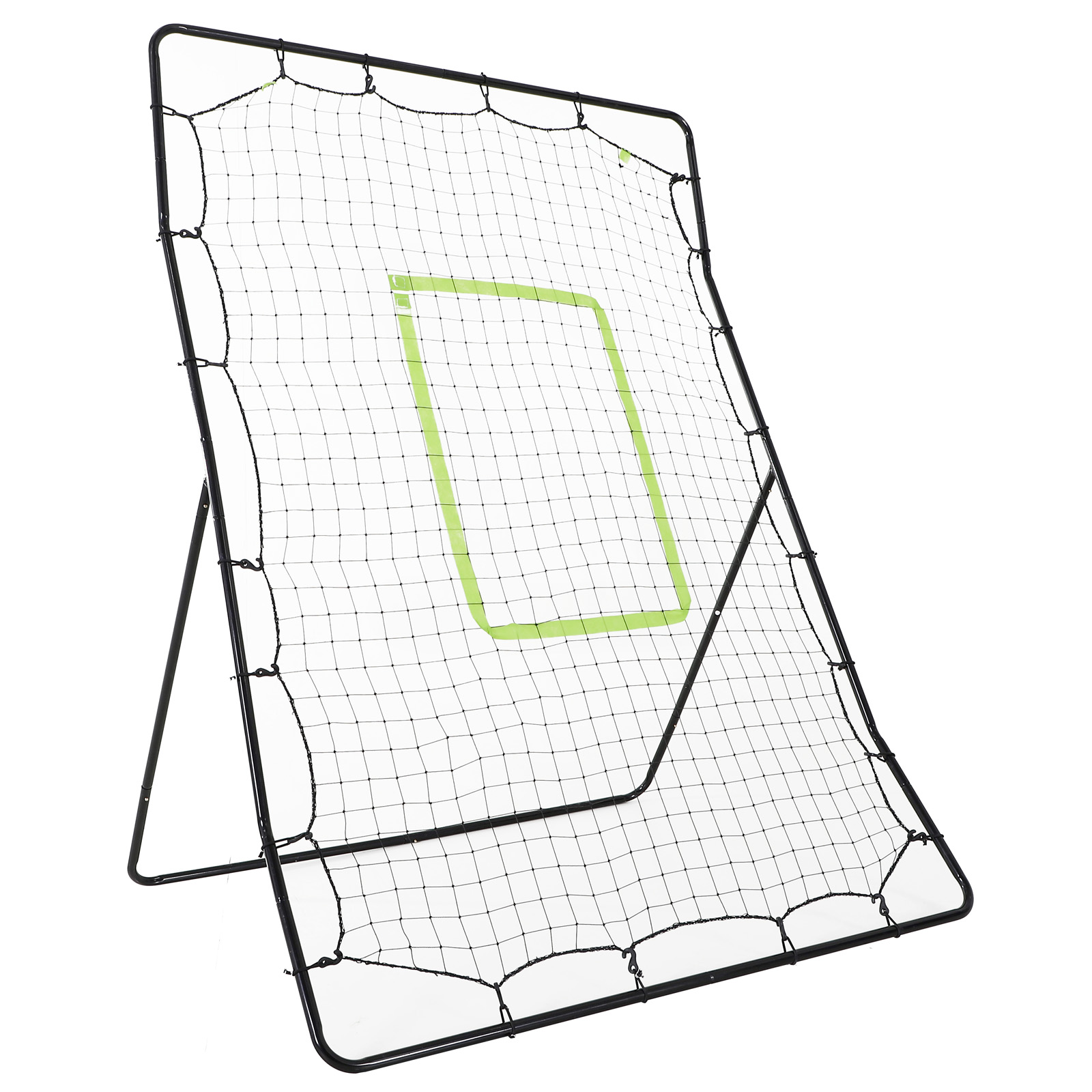 Baseball-Rückprallnetz, wetterbeständig, Metallrahmen, grüne Trefferzone, 174H x 123B x 90T cm