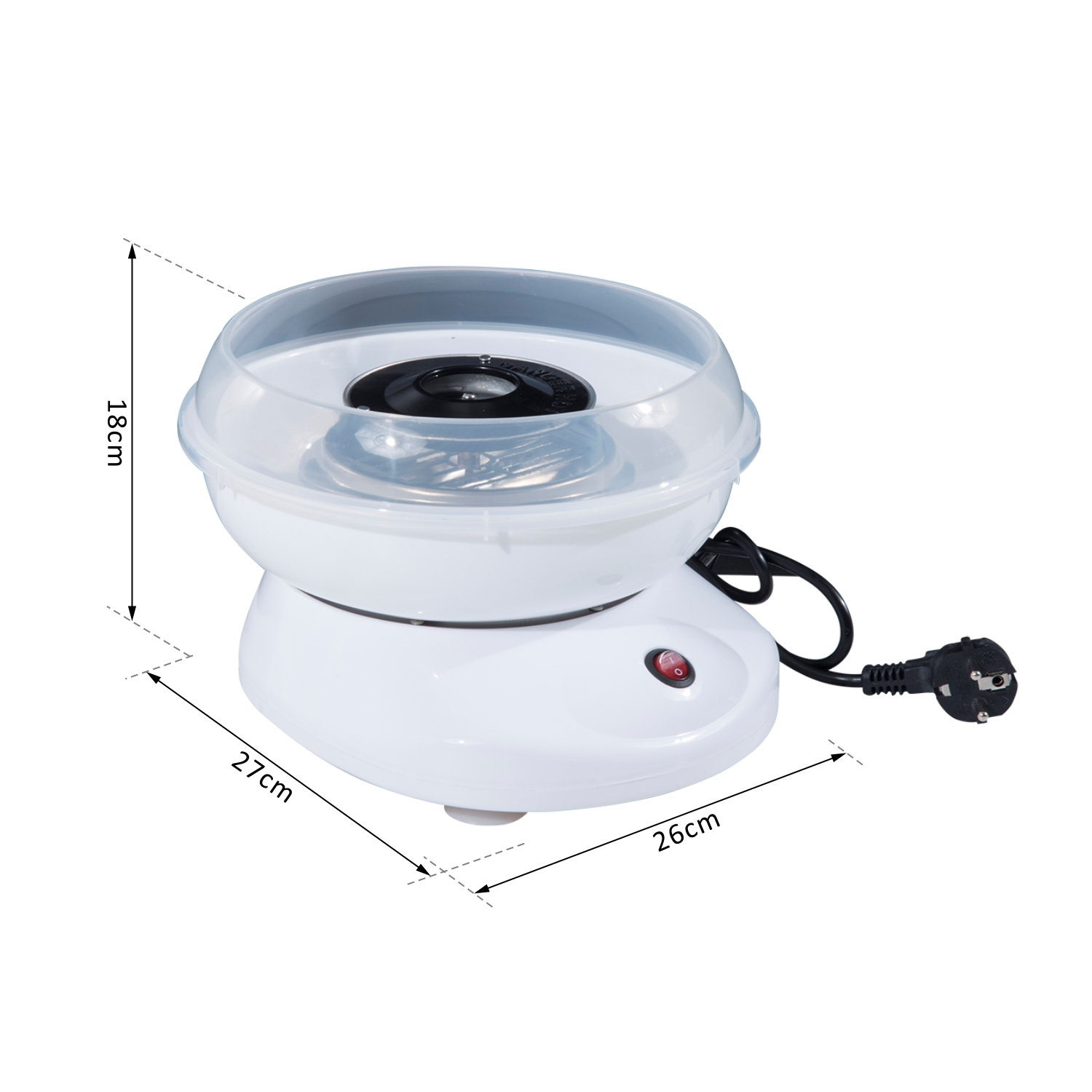 Zuckerwattemaschine, einfach zu bedienendes Zuckerwattegerät, für Erwachsene und Kinder, Edelstahl, PP, Weiß