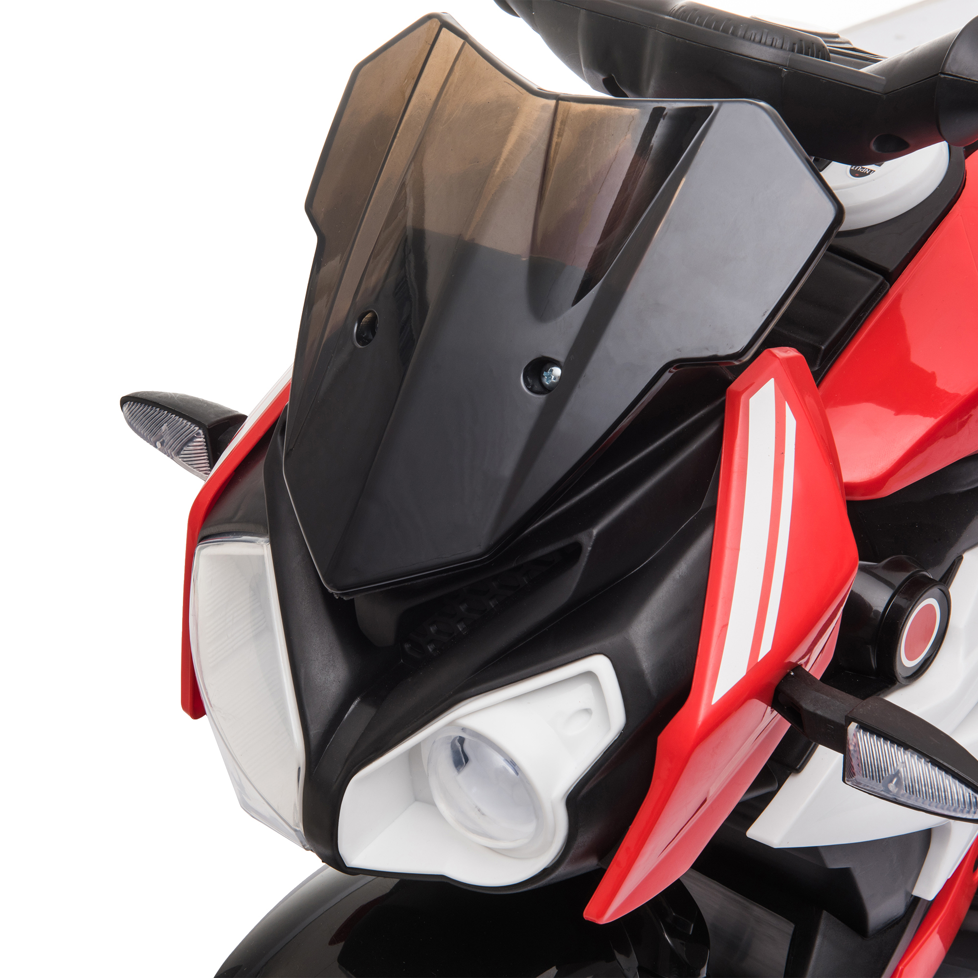 Elektro-Kindermotorrad, Lichter & Geräusche, 3 km/h, wiederaufladbar, Kunststoff & Metall, Schwarz/Rot