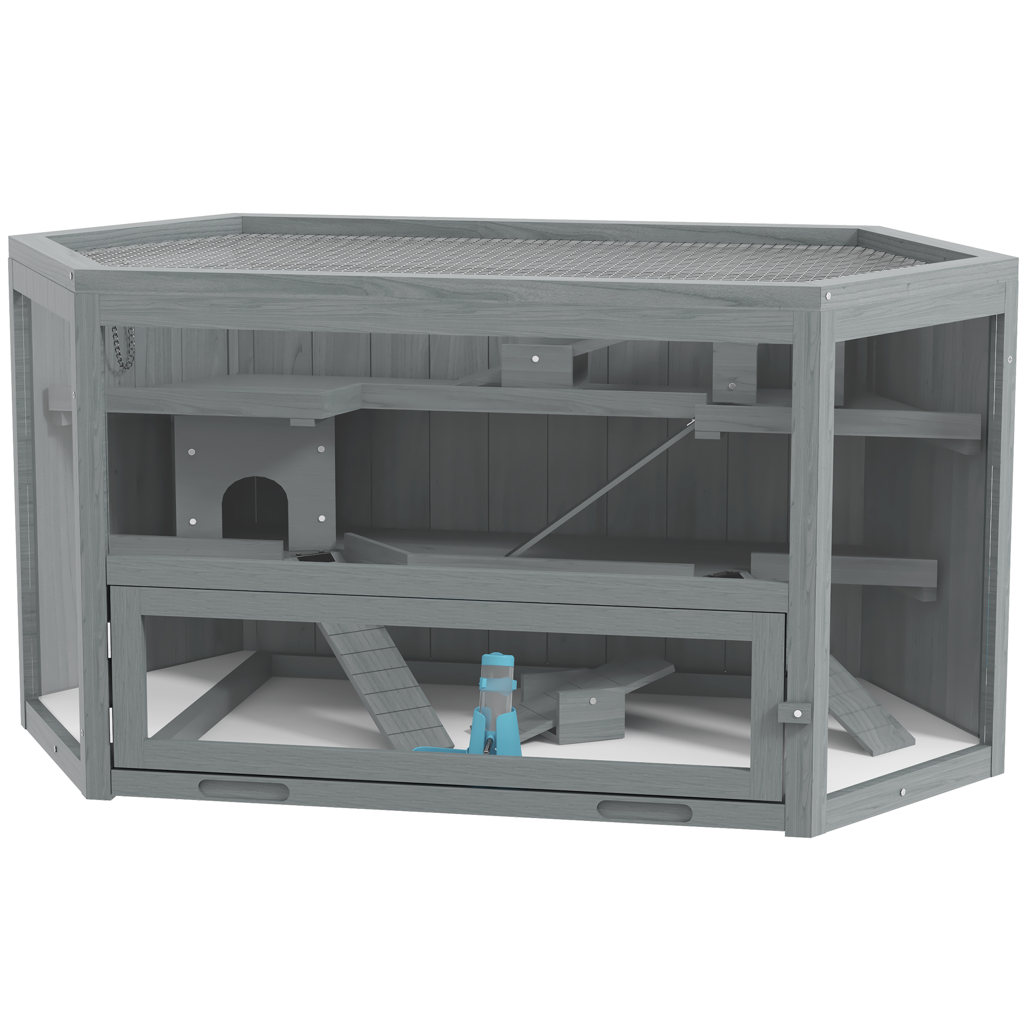 Hamsterkäfig, 3 Etagen, herausnehmbare Wanne, Holz/Metall, 115x60x55 cm Hamsterkäfig, 3 Etagen, herausnehmbare Wanne, Holz/Metall, 115x60x55 cm