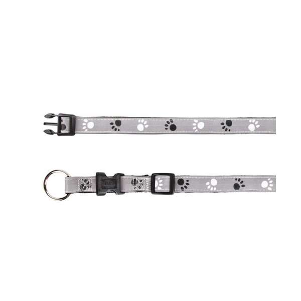 Trixie Halsband Silver Reflect - Pfotenmotiv - 22-35cm / 15mm Trixie Halsband Silver Reflect - Pfotenmotiv - 40-65cm / 25mm
