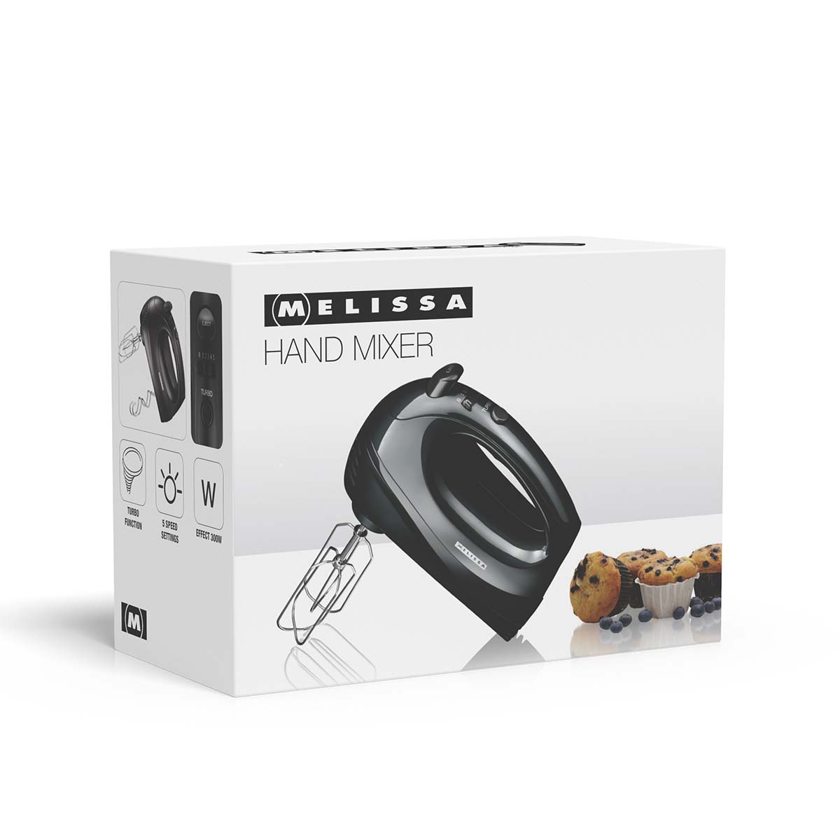 Handmixer mit Turbo 300 Watt schwarz