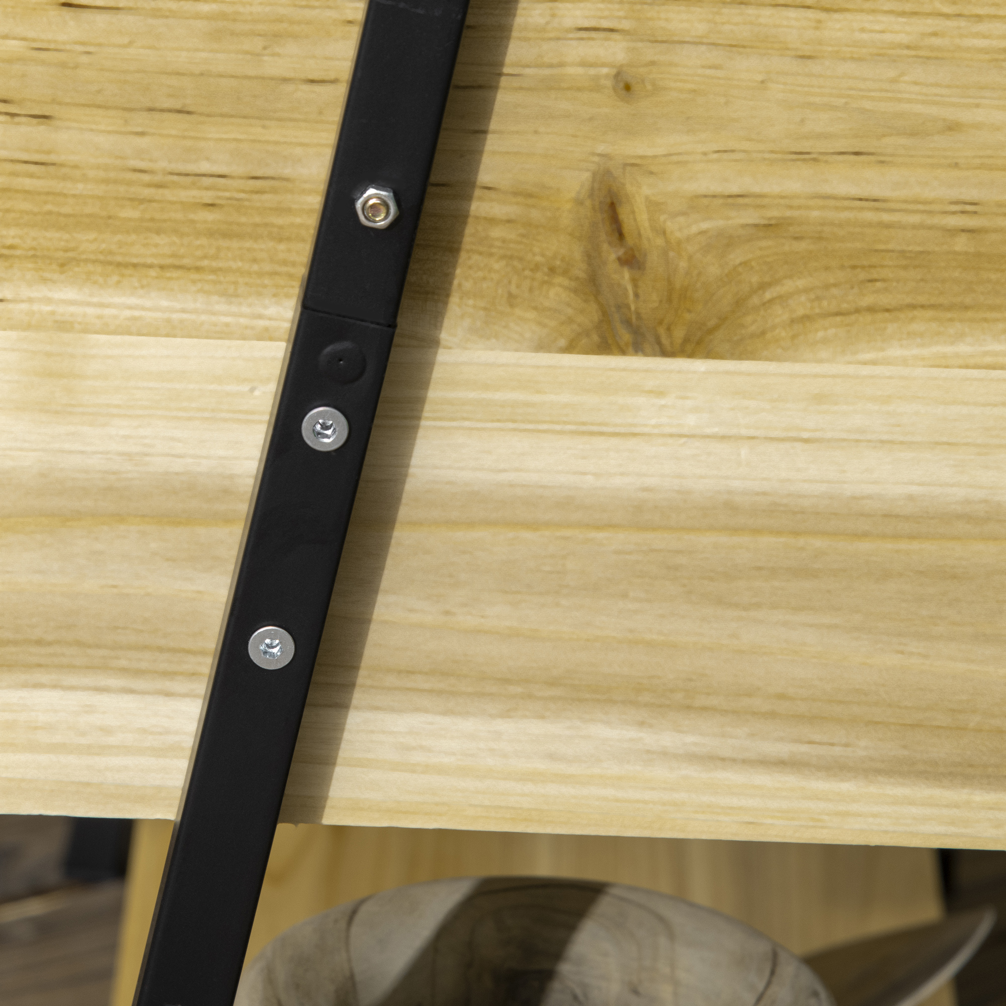 Hochbeet im Industrie-Design, mit 1 Regal, Innenverkleidung aus Vlies, wetterbeständig, 80 cm x 30 cm x 125 cm