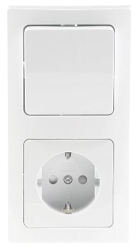 DELPHI Set Steckdosen + Schalter +Rahmen, 250V~/ 16A, Steckanschluss, weiß DELPHI Set Steckdosen + Schalter +Rahmen, 250V~/ 16A, Steckanschluss, weiß