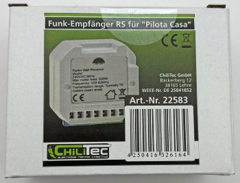 Funk-Empfänger RS für "Pilota Casa", max. 500W, für Rolladen-Steuerung