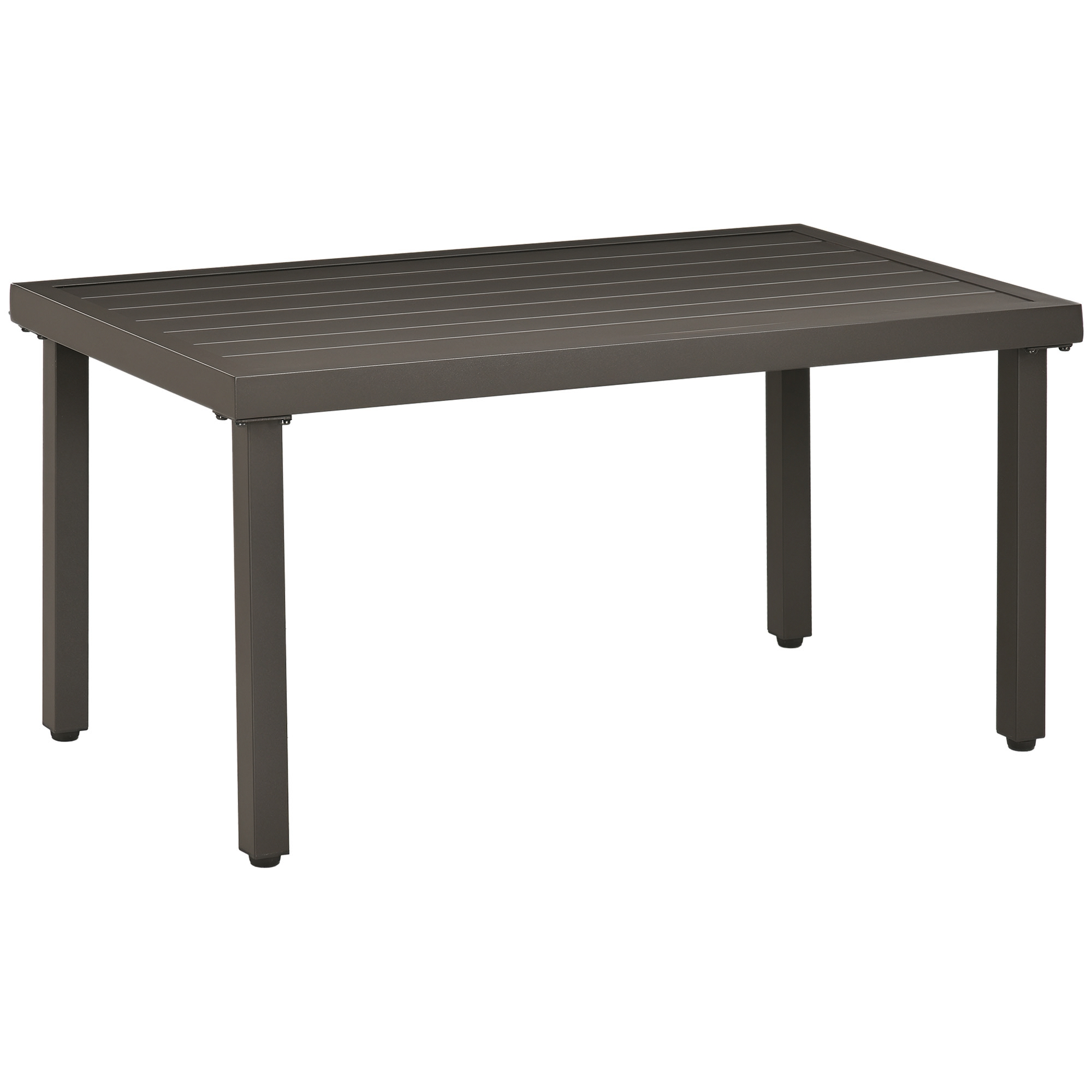 Gartentisch, Beistelltisch, Stahlrahmen, braun, 91 x 51 x 46 cm Gartentisch, Beistelltisch, Stahlrahmen, braun, 91 x 51 x 46 cm