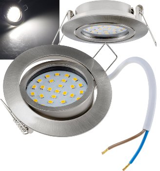 LED-Einbauleuchte "Flat-26" neutralweiß, 80x26mm, 3W, 390lm, Edelstahl gebürstet LED-Einbauleuchte "Flat-26" neutralweiß, 80x26mm, 3W, 390lm, Edelstahl gebürstet