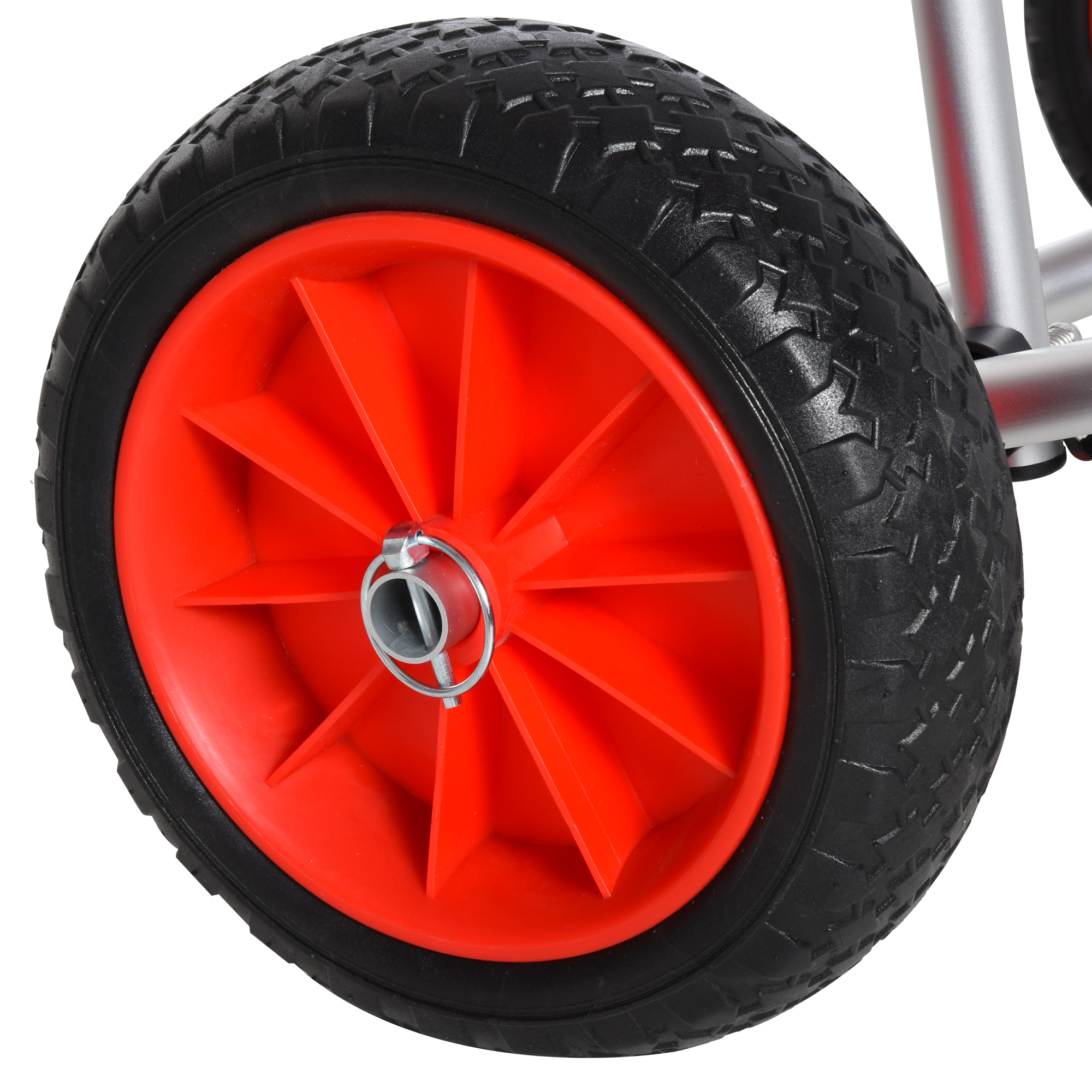 Alu Kanuwagen Kajakwagen Surfwagen klappbar mit Gurt Kunstleder-Räder Silber bis 75 kg 68 x 44,5 x 40 cm