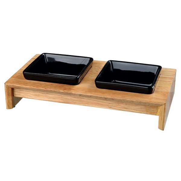 Trixie Napf-Set Keramik/Holz - 2 x 0,2 l Trixie Napf-Set Keramik/Holz - 2 x 0,4 l