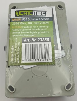 NUQUI Feuchtraum Schalter & Steckdose, IP54, Aufputz, 250V~/ 10A/16A Horizontal