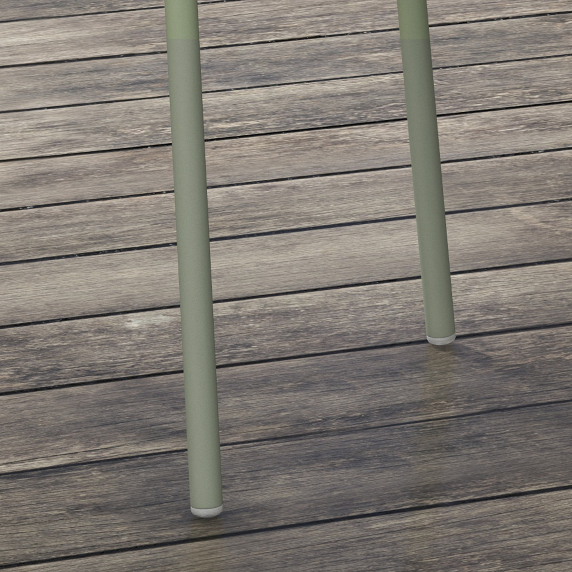 Gartenstuhl 4er-Set, mit Rückenlehne/Armlehnen, wetterfest, bis 120 kg, Kunststoff/Metall, Grün