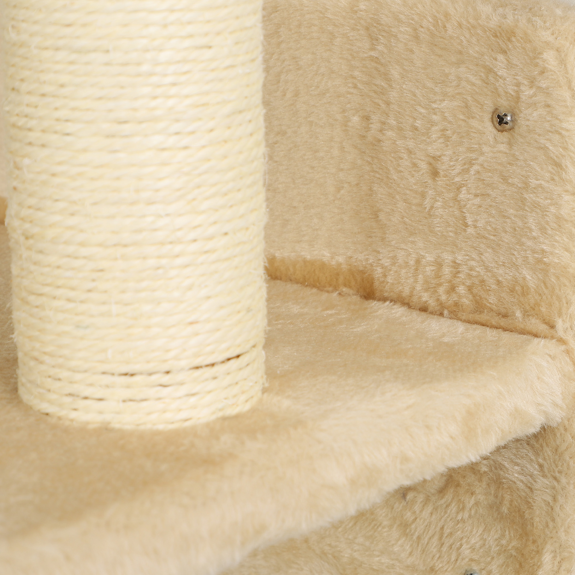 Katzen Kletterwand Set mit Kratzpfosten, Sprungplattformen und Spielbällen, zum Klettern und Ausruhen, Beige