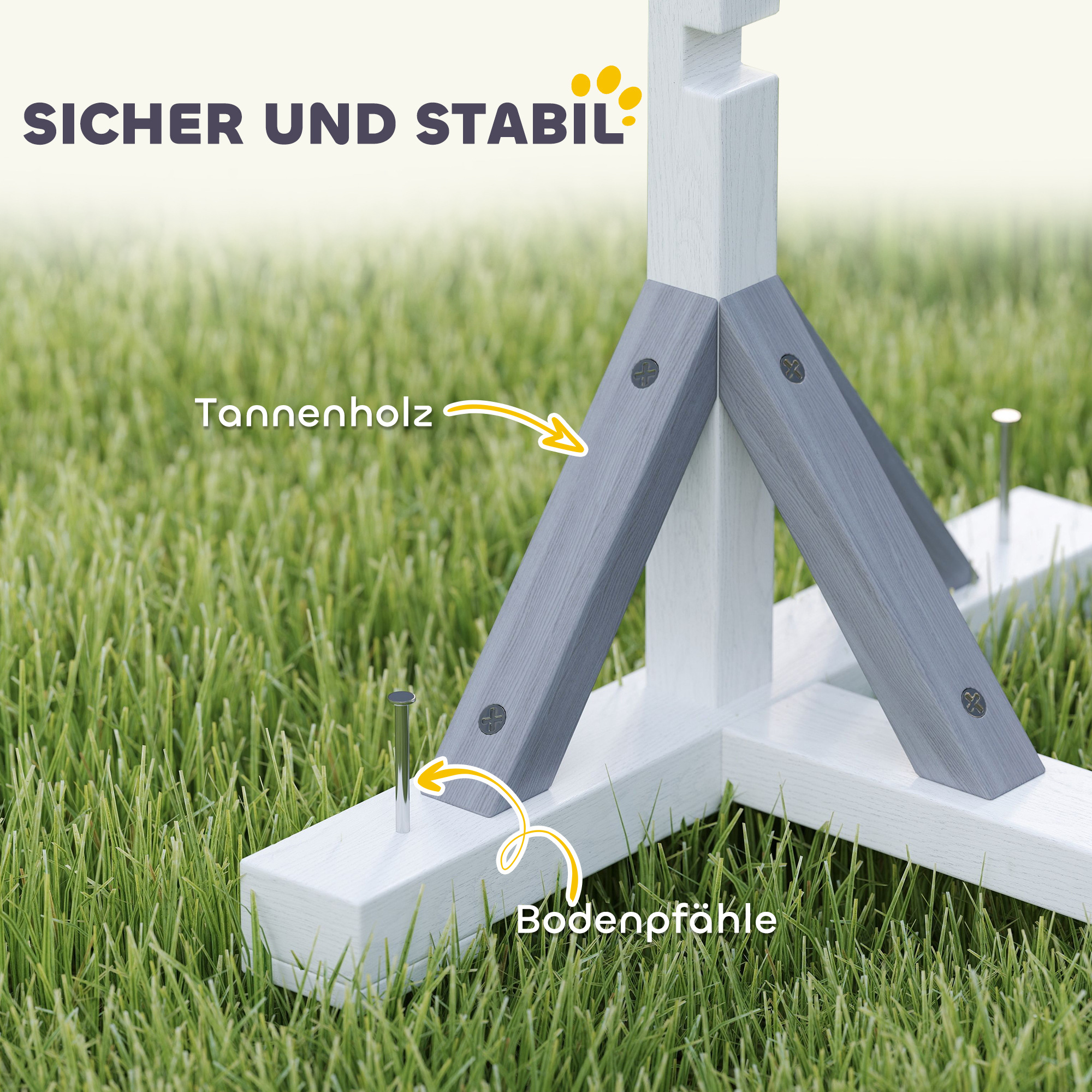 Agility Set Hunde 4-teiliges Agility-Ausrüstung für Hundetraining mit höhenverstellbar Hürden Reifen Weiß