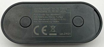 Funk-Sender für "Pilota Casa" IP55, 433,92MHz, 1 Kanal, Tasten EIN / AUS