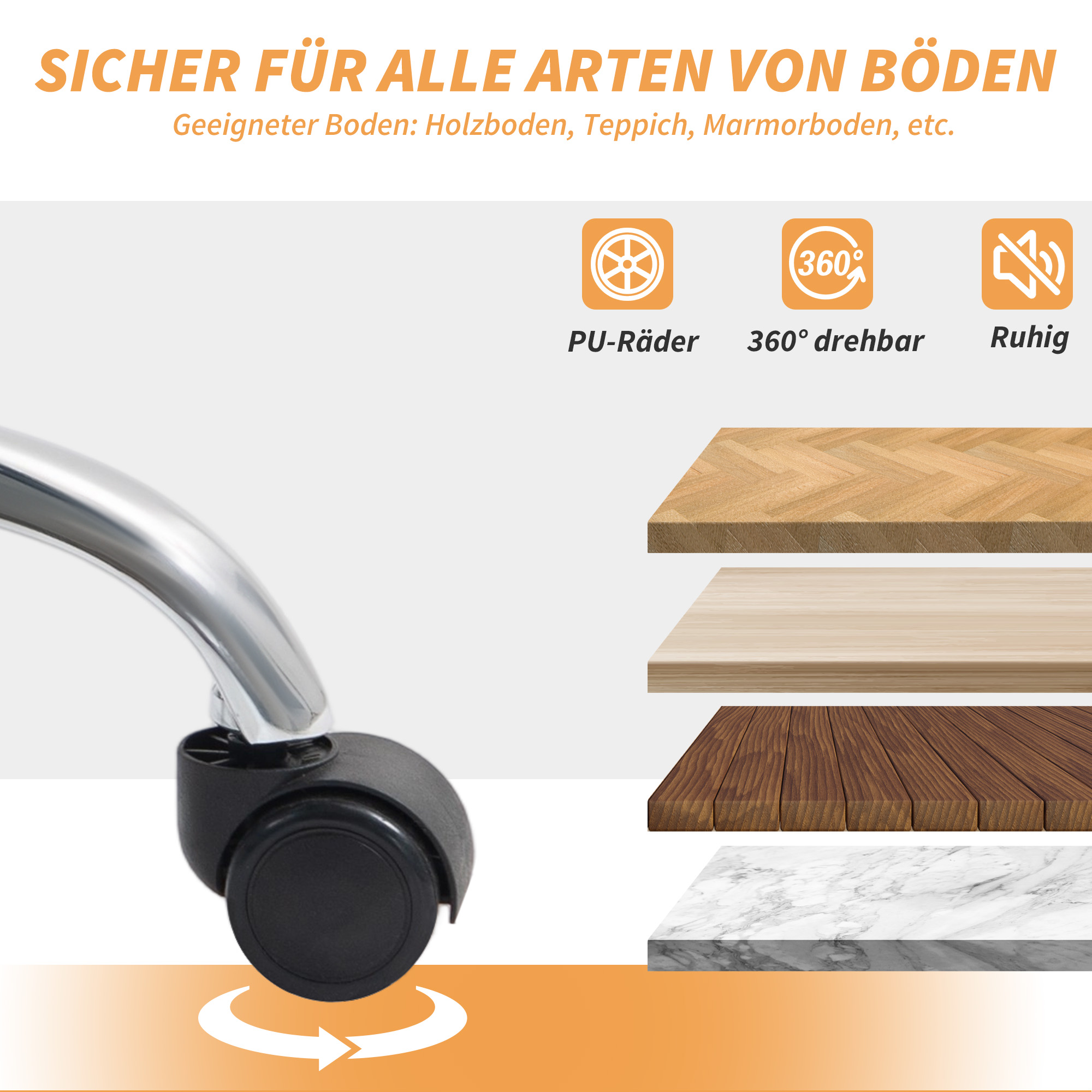 Bürostuhl Ergonomischer Schreibtischstuhl mit Lendenwirbelstütze, Klappbar Armlehne, Fußstütze Hellbraun