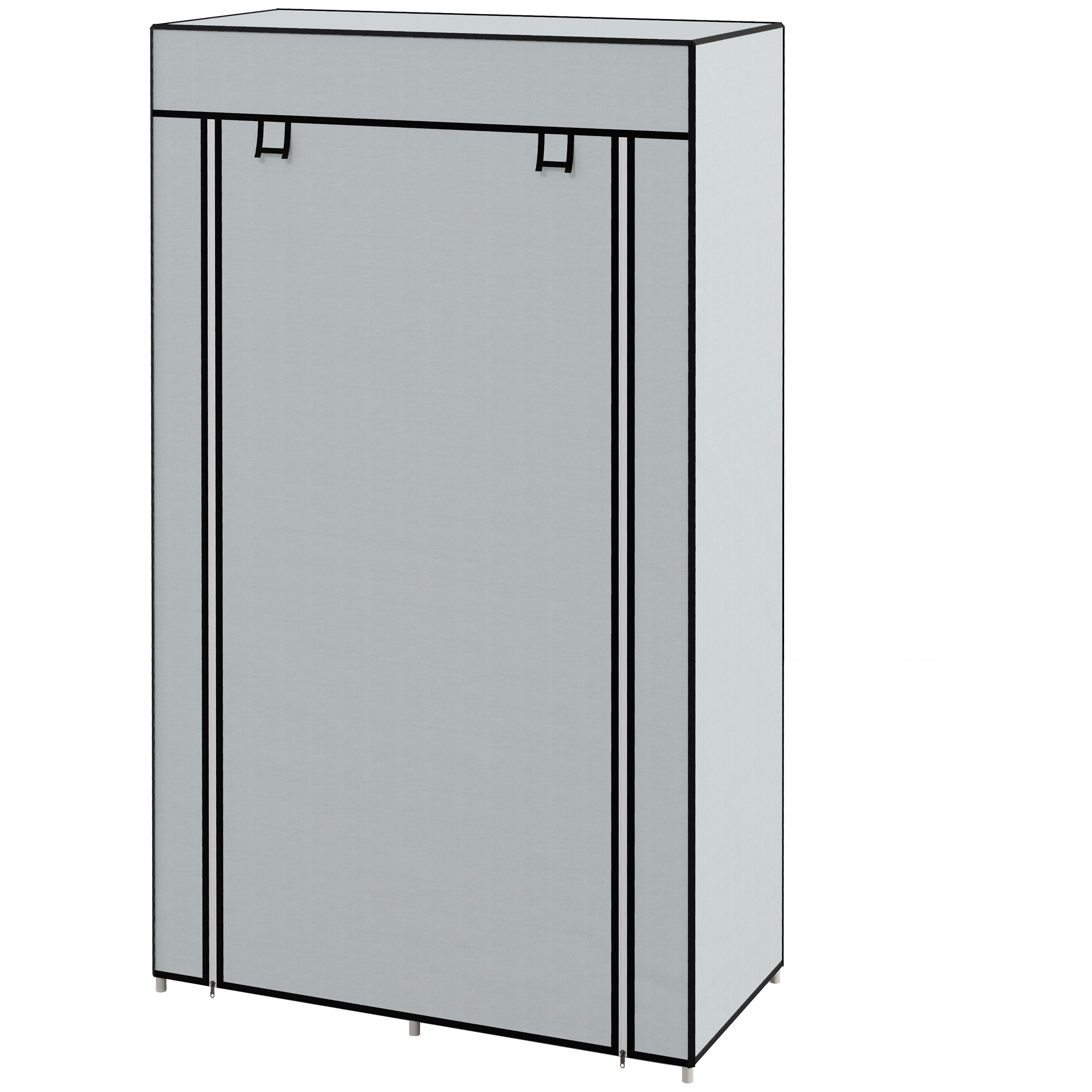 Kleiderschrank Stoffschrank 1 Kleiderstange, 2 Schubladen, 83 x 42,5 x 162,5 cm, Grau