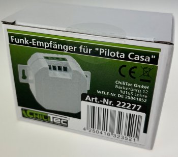 Funk-Empfänger für "Pilota Casa" 1-Kanal, max. 2300W, ERSETZT einen Schalter