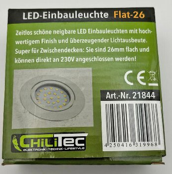 LED-Einbauleuchte "Flat-26" neutralweiß, 80x26mm, 3W, 390lm, weißes Gehäuse