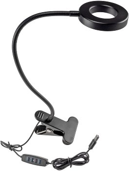 LED Klemmleuchte mit USB-Betrieb, 40cm Schwanenhals, dimmbar, 55lm