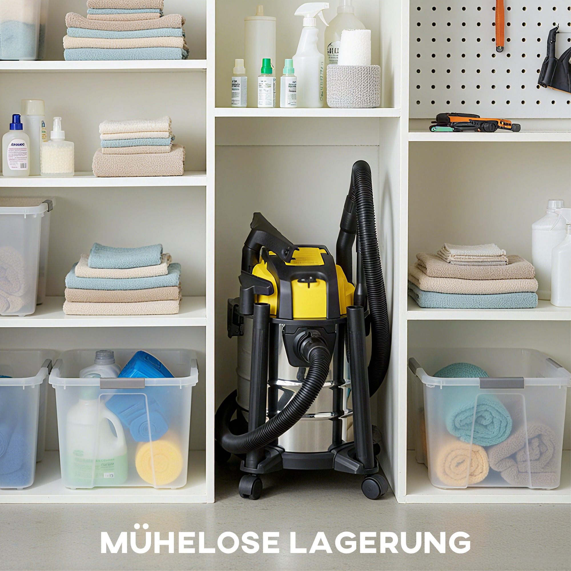 Nass- und Trockensauger, rollbar, 3-faches Filtersystem, 20 L Staubbehälter