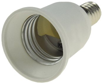 Lampensockel-Adapter, Kunststoff, E14 auf E27 Lampensockel-Adapter, Kunststoff, E14 auf E27
