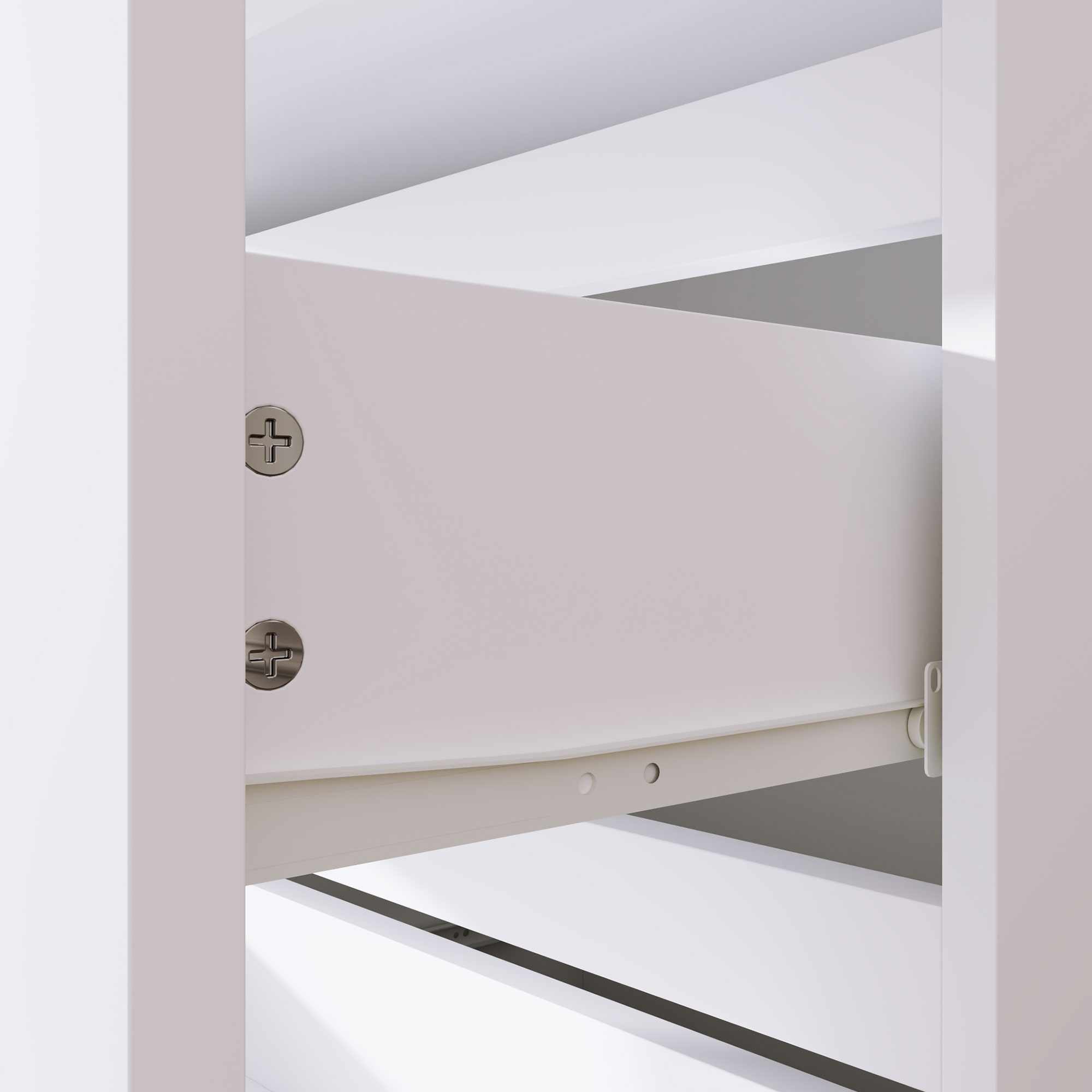 Kommode Sideboard Schubladenkommode, 4 Schubladen, 55 cm x 33 cm x 80 cm, Weiß