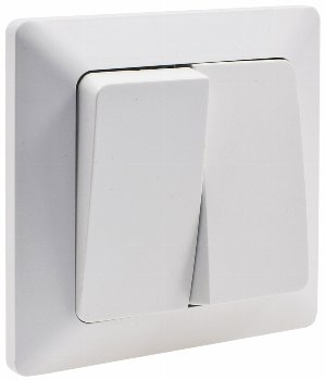 MILOS Serien-Schalter 2-fach weiß matt, 250V~/ 10A, inkl. Rahmen, UP MILOS Serien-Schalter 2-fach weiß matt, 250V~/ 10A, inkl. Rahmen, UP
