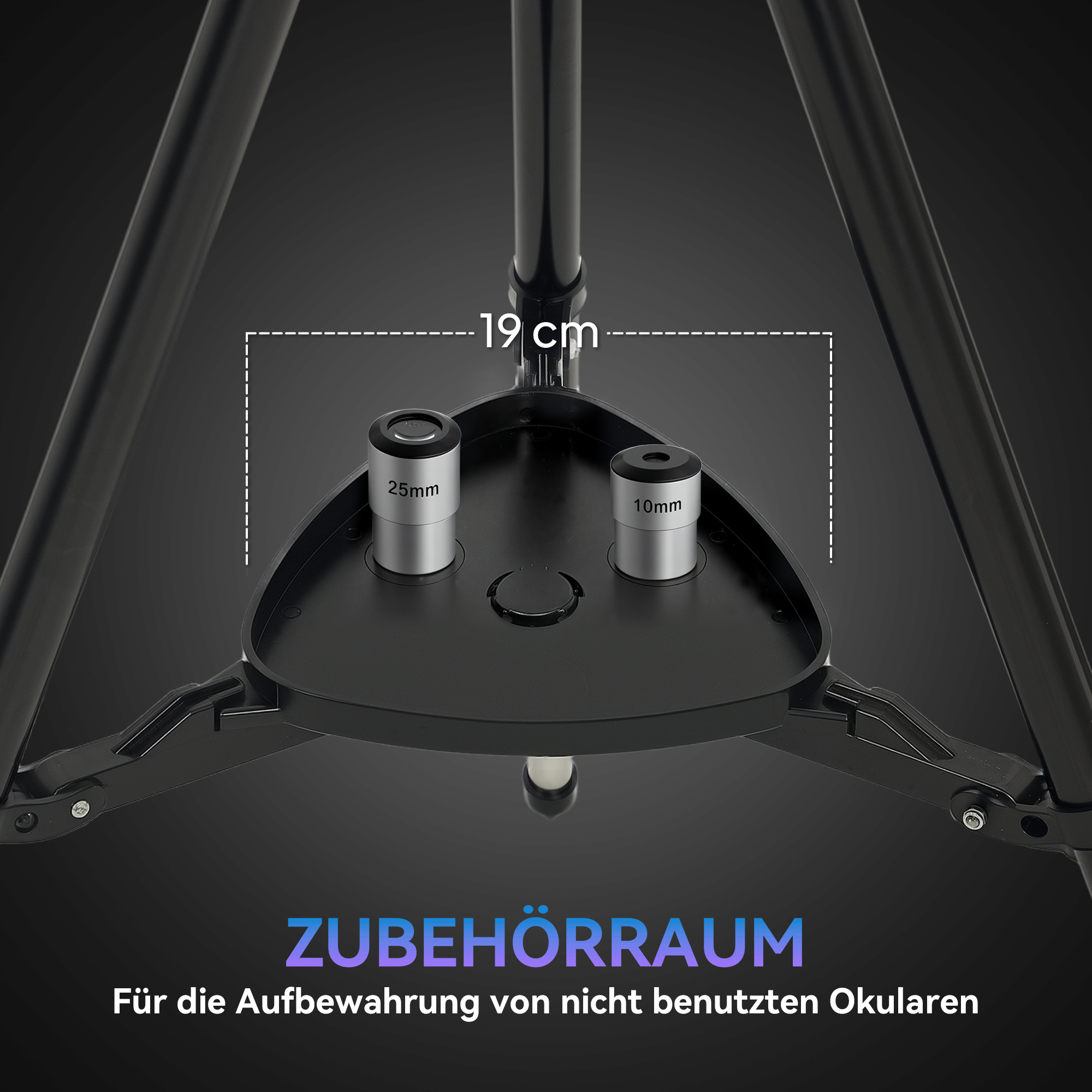 Spiegelteleskop , 114 mm Objektiv, 2 Okulare, Sucherfernrohr, Aluminium, Dunkelblau
