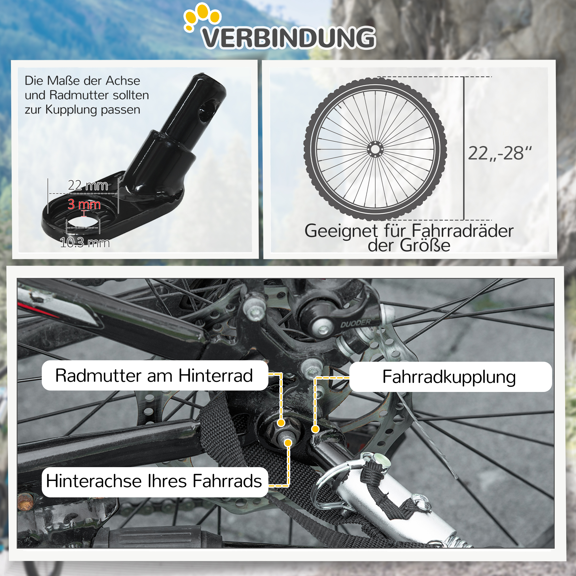 Hundeanhänger, klappbarer Hunde-Fahrradanhänger, wasserbeständig, Oxfordstoff, Stahl, 140 x 71 x 83 cm, Blau