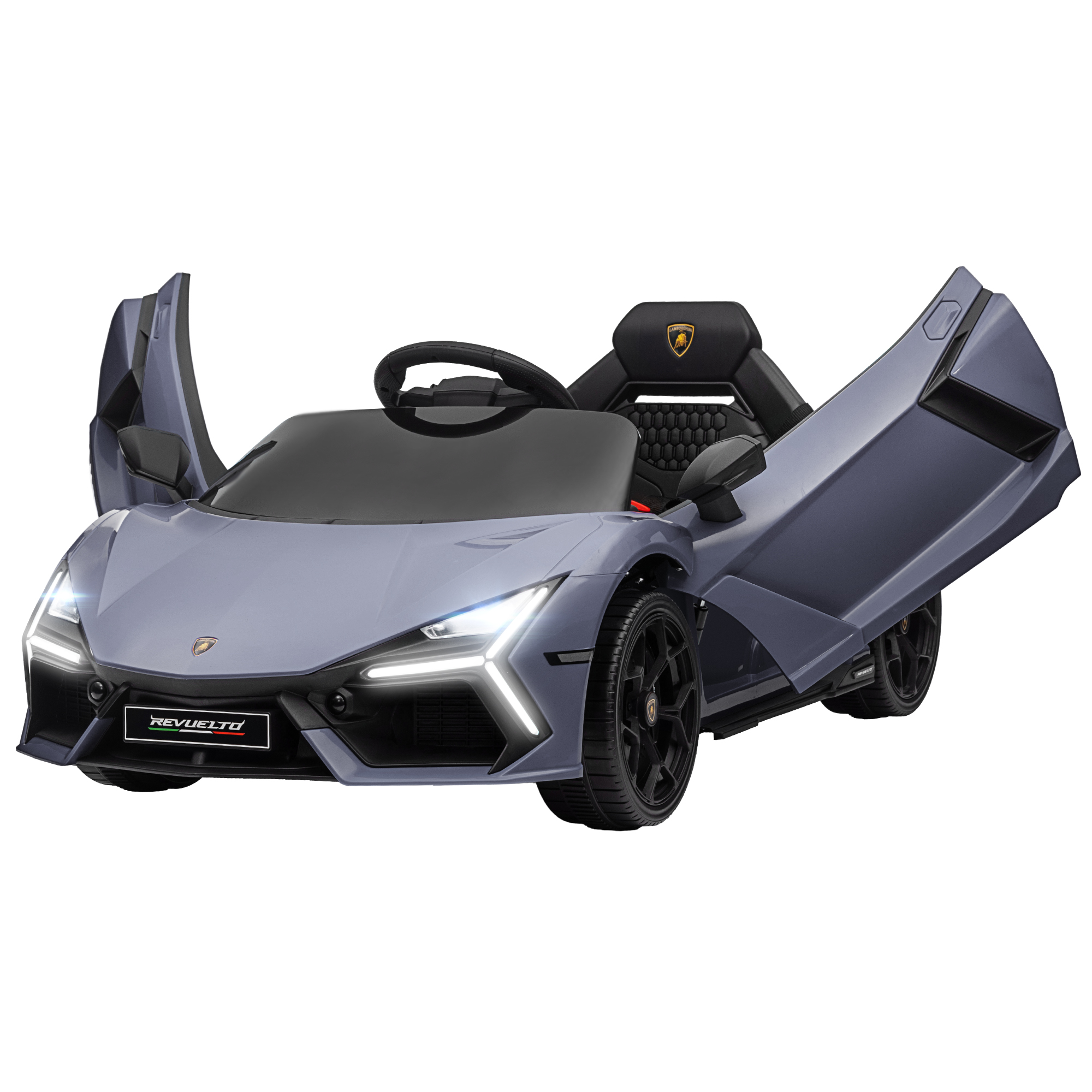Elektroauto für Kinder von 3-5 Jahren, sanfter Antrieb, fernsteuerbar, mit Hupe, Kunststoff und Metall, Grau Elektroauto für Kinder von 3-5 Jahren, sanfter Antrieb, fernsteuerbar, mit Hupe, Kunststoff und Metall, Grau