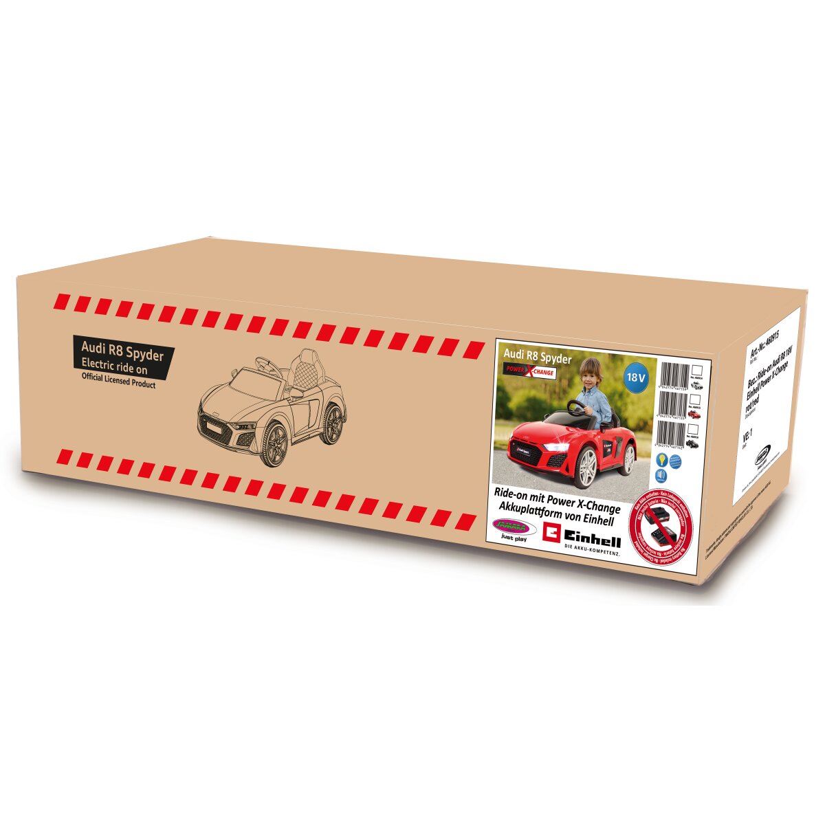 Kinderfahrzeug Audi R8 Spyder rot Einhell Power X-Change