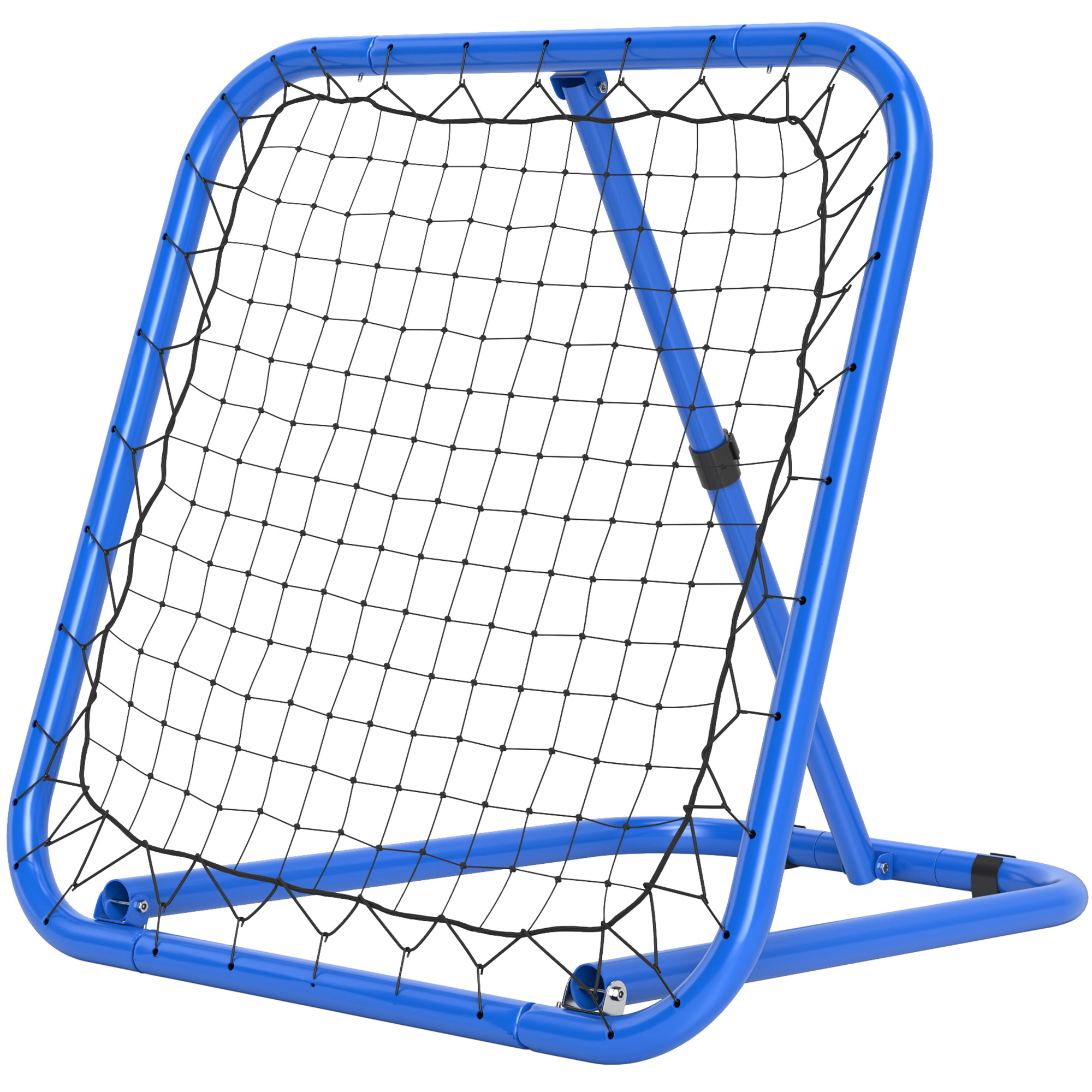 Fußball Rebounder-Netz, klappbar, Rückprallwand, Verstellbar in 5 Stufen, Metall, 78 x 84 x 65-78 cm, Blau