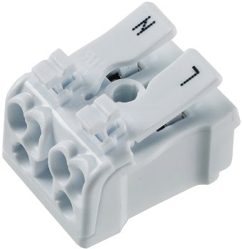 Lüsterklemme, 2-polig mit Hebel, 0,5-2,5mm², 450V/16A