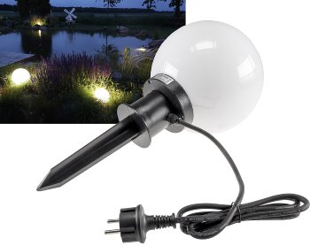 Garten Kugelleuchte Erdspieß "CT-GL20cm", IP44, 230V, 1,5m Kabel, E27 Fassung Garten Kugelleuchte Erdspieß "CT-GL20cm", IP44, 230V, 1,5m Kabel, E27 Fassung
